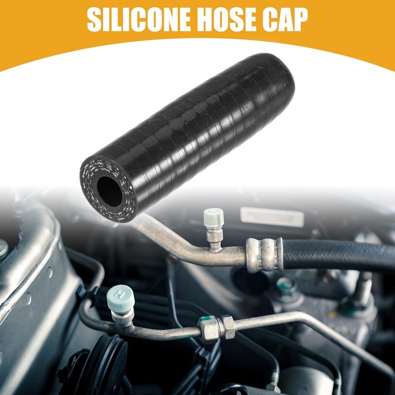 Partuto 1Pc 8mm 0.31" ID Universal Silicone Coolant Cap Intake Vacuum Hose End Plug - Car for Coolant Heater Bypass Vacuum Water Port - Silicone Black - Image 2
